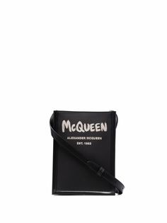 Alexander McQueen сумка-мессенджер размера мини с принтом граффити