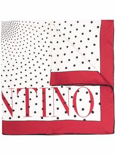 Valentino шелковый платок в горох