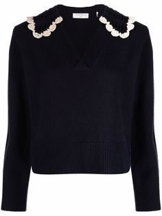 SANDRO джемпер с V-образным вырезом и воротником