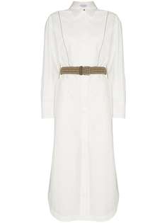 Brunello Cucinelli платье-рубашка с длинными рукавами и поясом