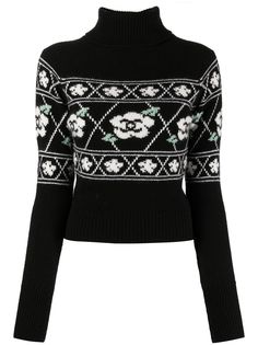 Chanel Pre-Owned кашемировый джемпер 1990-х годов с принтом Camélia