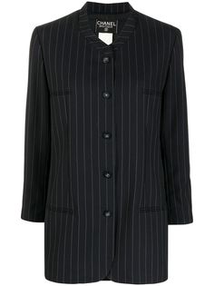 Chanel Pre-Owned однобортный пиджак 1996-го года в тонкую полоску