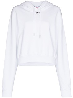 Off-White худи с кулиской и логотипом