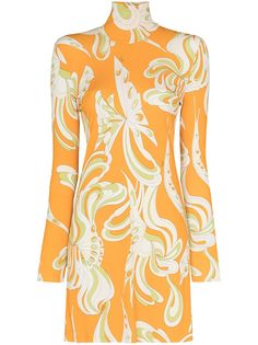 Emilio Pucci платье с высоким воротником и принтом Farfalle