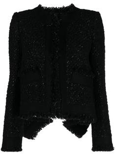 sacai твидовый жакет с драпировкой