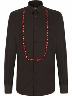 Dolce & Gabbana поплиновая рубашка со стразами