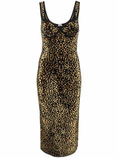 LANVIN платье-трапеция с леопардовым принтом