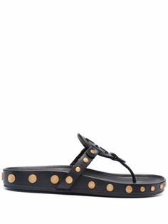 Tory Burch шлепанцы с нашивкой-логотипом