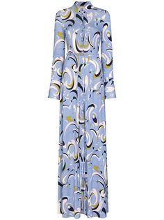 Emilio Pucci платье макси с принтом Itinerari