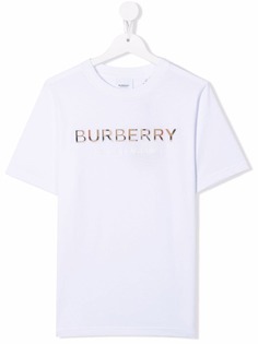 Burberry Kids футболка с вышитым логотипом