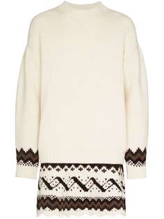 Stefan Cooke STEFAN FAIRISLE CHUNKY KNT DRESS NEUT
