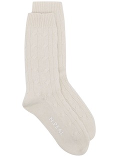 N.Peal носки из органического кашемира фактурной вязки
