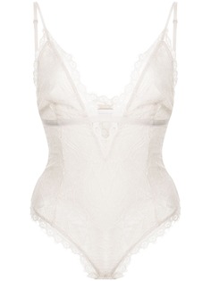 Jonathan Simkhai Standard кружевное боди с V-образным вырезом