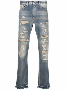 Paura узкие джинсы с эффектом потертости