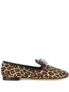 Giuseppe Zanotti лоферы Danila с леопардовым принтом