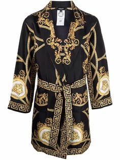 Versace шелковый халат с принтом Barocco