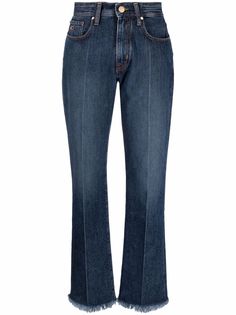 Jacob Cohen прямые джинсы Kate с бахромой