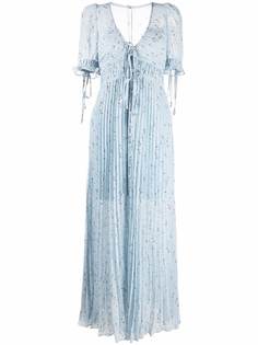 Self-Portrait платье с V-образным вырезом и цветочным принтом