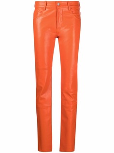 MM6 Maison Margiela кожаные брюки прямого кроя