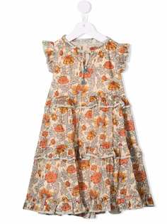 ZIMMERMANN Kids ярусное платье с цветочным принтом