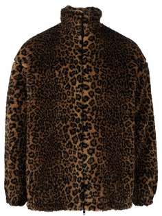 Balenciaga короткое пальто оверсайз с леопардовым принтом