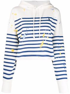 Polo Ralph Lauren полосатое худи с эффектом разбрызганной краски