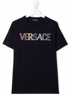 Versace Kids футболка с вышитым логотипом