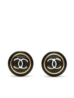 Chanel Pre-Owned серьги-клипсы 1997-го года с логотипом CC