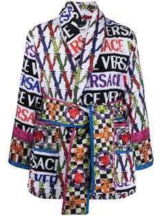 Versace короткий халат с логотипом