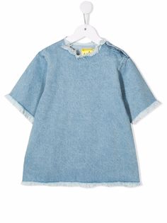 MarquesAlmeida KIDS джинсовая футболка с бахромой