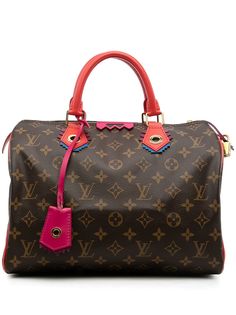 Louis Vuitton сумка Speedy Flamingo 30 2015-го года с монограммой