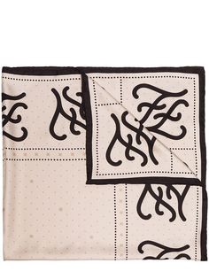 Fendi шелковый платок с логотипом