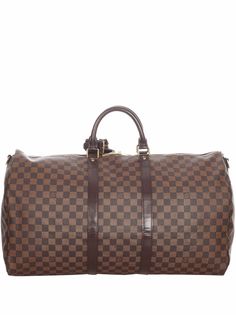 Louis Vuitton дорожная сумка Damier Ebène Keepall Bandoulière 55 2008-го года