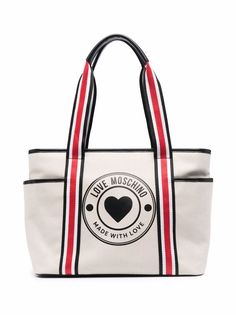 Love Moschino полосатая сумка-тоут с логотипом