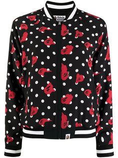 A BATHING APE® бомбер на молнии с принтом Milo Bape