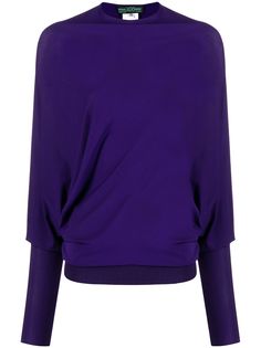 Herve L. Leroux драпированная блузка с длинными рукавами