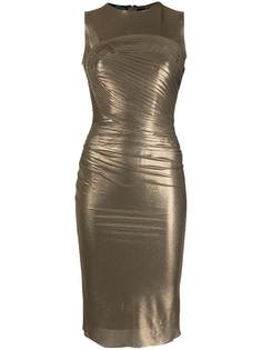 Herve L. Leroux платье с эффектом металлик