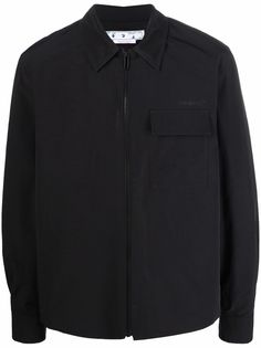 Off-White куртка-рубашка на молнии с полосками Diag