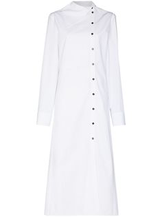Jil Sander платье-рубашка с асимметричным воротником