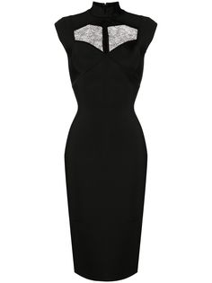 Herve L. Leroux платье с кружевом