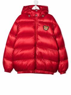 Moschino Kids пуховик Teddy Bear с капюшоном