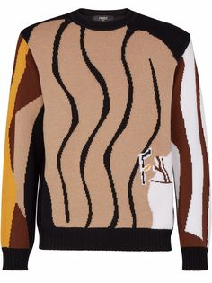 Fendi шерстяной джемпер с логотипом