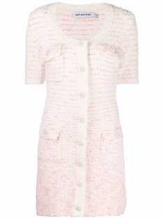 Self-Portrait фактурное платье мини