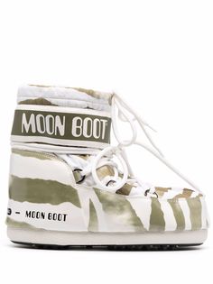 Moon Boot ботинки со шнуровкой и зебровым принтом
