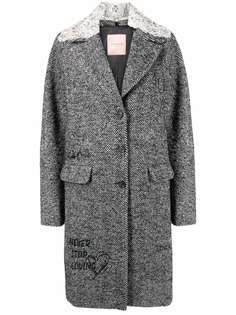 Ermanno Ermanno однобортное пальто с вышивкой