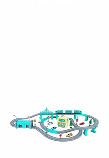 Набор игровой Givito Железная дорога игрушка "Мой город, 92 предмета", на батарейках со звуком