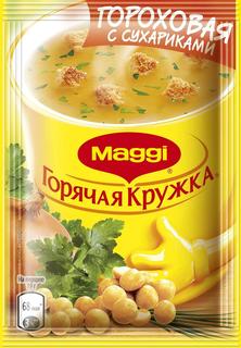 Горячая кружка Maggi гороховая с сухариками, 19гр