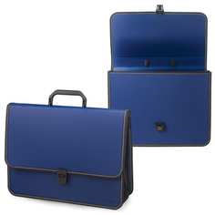 Пластиковая папка-портфель brauberg консул а4, 2 отделения, фактура бисер, синий 226021