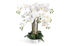 Искусственное растение в круглом кашпо Орхидея Фаленопсис Hoff