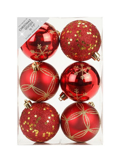 Набор шаров Winter Glade 8cm 6шт Red 81075G003